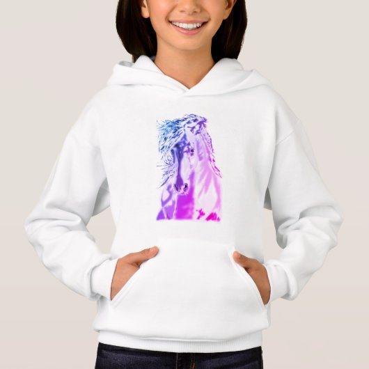 Weißes Pferd Hoodie (Vorderseite)