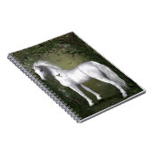 Weißes Pferd im HolzNotebook Notizblock (Rechte Seite)