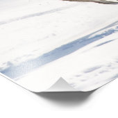 Weißes Pferd im Schnee Fotodruck (Ecke)