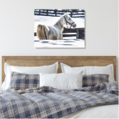 Weißes Pferd im Schnee Leinwanddruck (Insitu (Schlafzimmer))