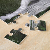 Weißes Pferd im Wald mit Vögeln Puzzle (Seite)