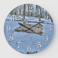 Weißes Pferd im Winterschnee