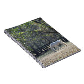 Weißes Pferd in Bäumen Notizblock (Rechte Seite)