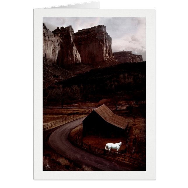 Weißes Pferd in einem malerischen Canyon (Vorne)