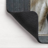 Weißes Pferd in einem stabilen Fenster Mousepad (Ecke)