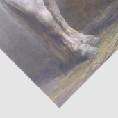 Weißes Pferd in Vintager französischer Decoupage Seidenpapier (Detail)