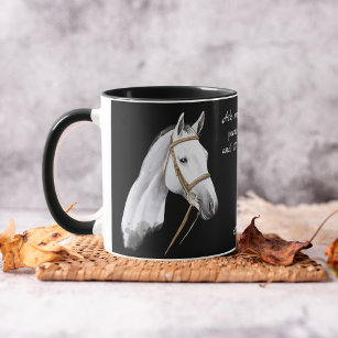 Weißes Pferd inspirierende Geschenke für Reiter Tasse