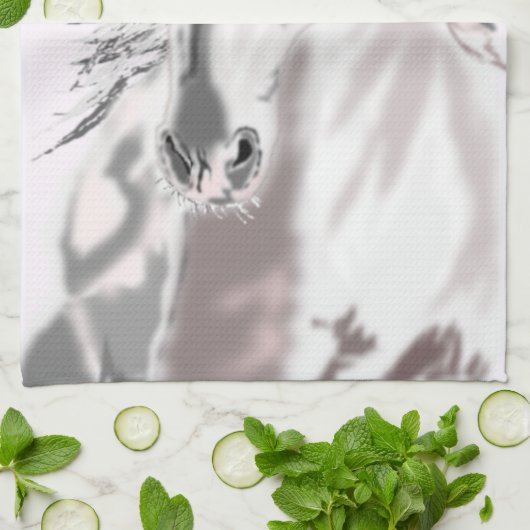 Weißes Pferd Küchentuch (Gefaltet)