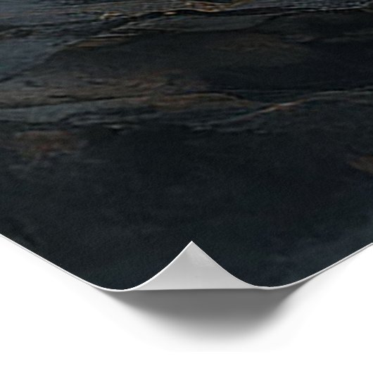 Weißes Pferd läuft durch Wasser Poster (Ecke)