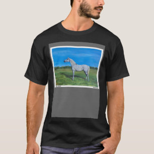 Weißes Pferd Malerei Reitsport Reiter T-Shirt