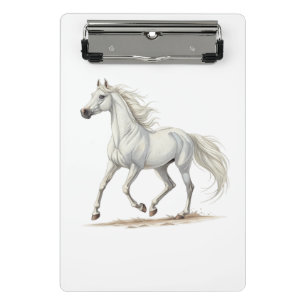 Weißes Pferd Mini Klemmbrett