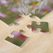 Weißes Pferd mit blühender Mane Puzzle (Seite)