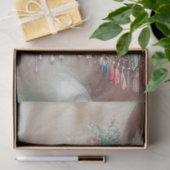 Weißes Pferd mit Blumen Decoupage Seidenpapier (Geschenk)