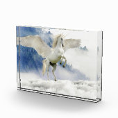 Weißes Pferd mit Flügeln Fotoblock (Rechts)