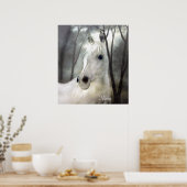 Weißes Pferd mit Namen Poster (Küche)