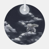 Weißes Pferd: Mondlicht. Ornament Aus Glas (Rückseite)