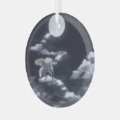 Weißes Pferd: Mondlicht. Ornament Aus Glas (Vorderseite links)