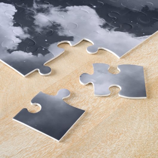 Weißes Pferd: Mondlicht. Puzzle (Seite)