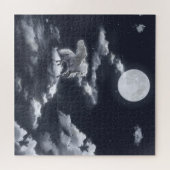 Weißes Pferd: Mondlicht. Puzzle (Horizontal)