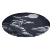 Weißes Pferd: Mondlicht. Schneidebrett (Ecke)