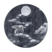 Weißes Pferd: Mondlicht. Schneidebrett (Vorderseite)