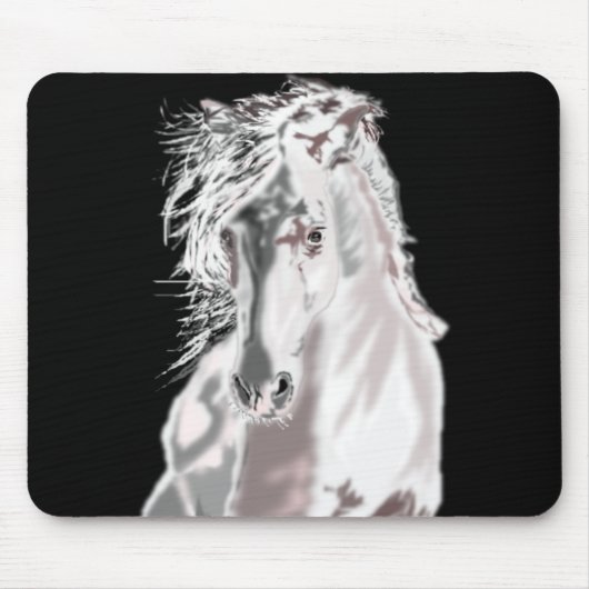 Weißes Pferd Mousepad (Vorne)