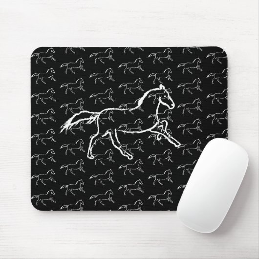 Weißes Pferd Mousepad (Mit Mouse)