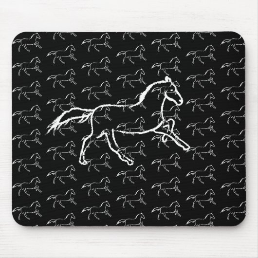 Weißes Pferd Mousepad (Vorne)