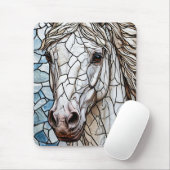 Weißes Pferd Mousepad (Mit Mouse)