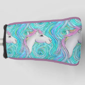 Weißes Pferd Nahtlose Pastellfarben Muster Golf Headcover (Vorderseite)