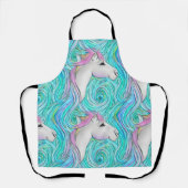 Weißes Pferd Nahtlose Pastellfarben Muster Schürze (Vorderseite)