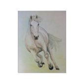 'Weißes Pferd' Notepad Notizblock (Rotiert)