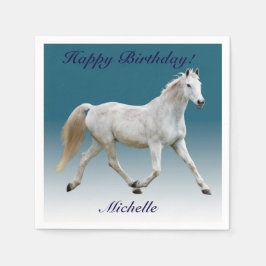 Weißes Pferd Papier Geburtstag Napkins Serviette