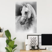 Weißes Pferd Poster (Heimbüro)