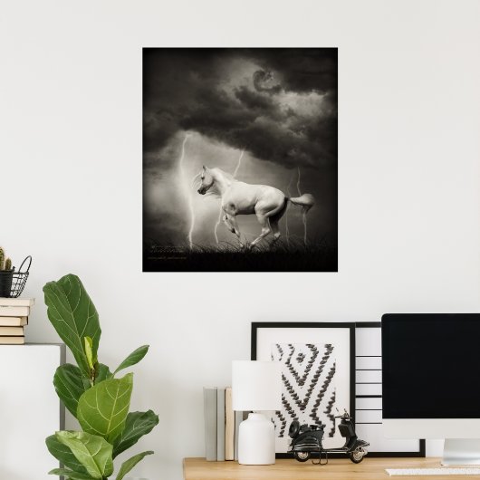 Weißes Pferd Poster (Heimbüro)