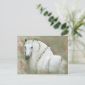 Weißes Pferd - Postkarte (Stehend Vorderseite)