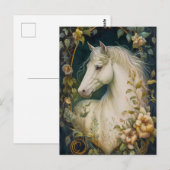 Weißes Pferd Postkarte (Vorne/Hinten)