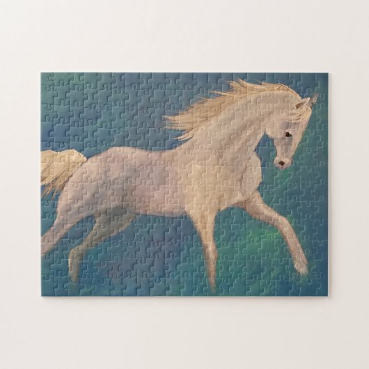 Weißes Pferd Puzzle (Horizontal)