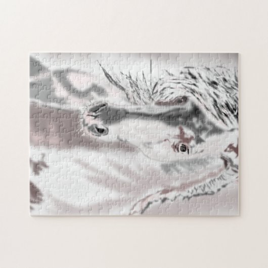 Weißes Pferd Puzzle (Horizontal)