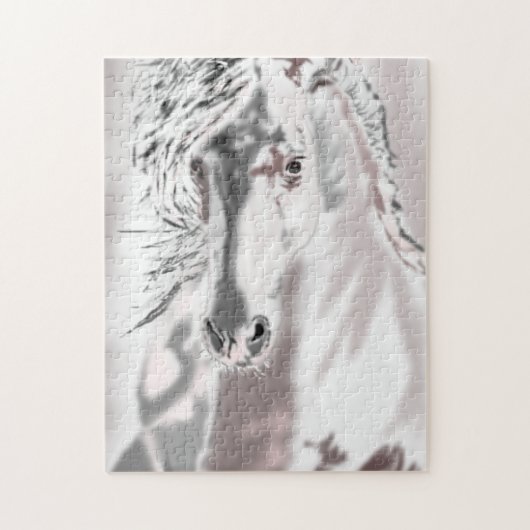 Weißes Pferd Puzzle (Vertikal)