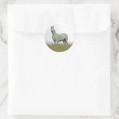 Weißes Pferd Runder Aufkleber (Tasche)