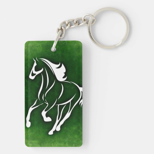 Weißes Pferd Schlüsselanhänger (Rückseite)