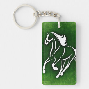Weißes Pferd Schlüsselanhänger