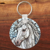 Weißes Pferd Schlüsselanhänger (Rückseite)