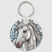 Weißes Pferd Schlüsselanhänger (Rückseite)