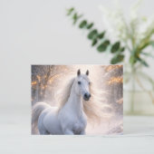 Weißes Pferd Schnee Weihnachten Saison Grüße (Stehend Vorderseite)