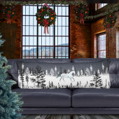 Weißes Pferd Schneewald nächtliche Pinienwälder Seitenschläferkissen