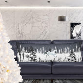 Weißes Pferd Schneewald nächtliche Pinienwälder Seitenschläferkissen