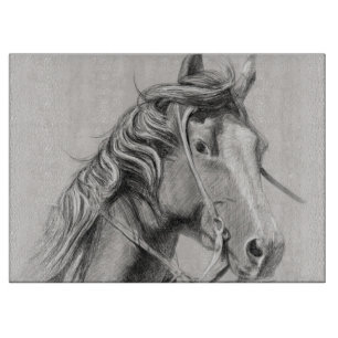 Weißes Pferd Schneidebrett