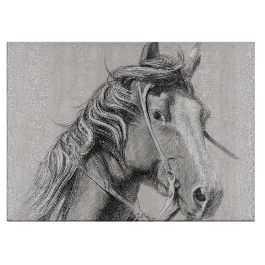 Weißes Pferd Schneidebrett (Vorderseite)